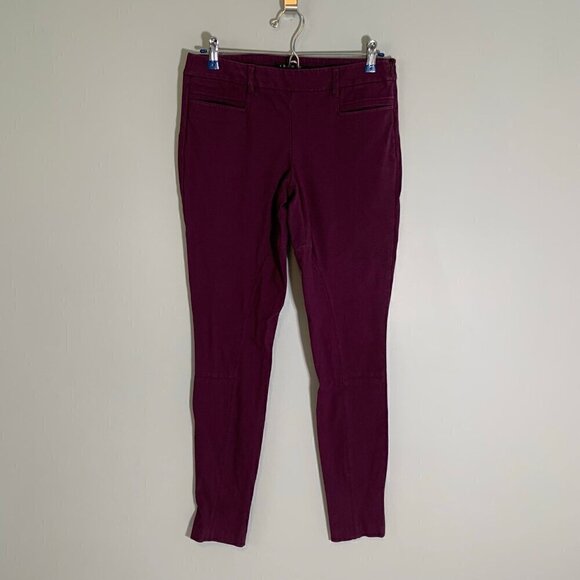 Theory Junius plum purple skinny stretch ankle side zipper casual career pants - Picture 1 of 12